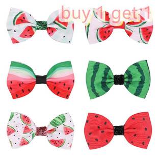 Fruit Printing Bow Hairpin Baby Watermelon Bangs Clip Sm发夹