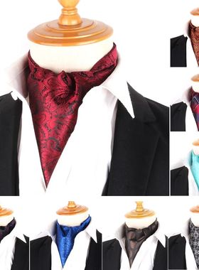 Men Cashew Ascot Tie Wedding Floral Paisley Cravat Ascot Scr