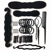 set for hair braider 79pcs clips accessories donut wome