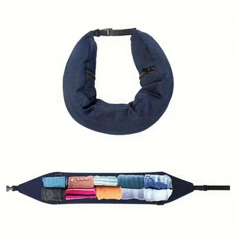 1 Piece Travel Neck Pillow with Clothes Stuff 3-in-1 Neck Tr