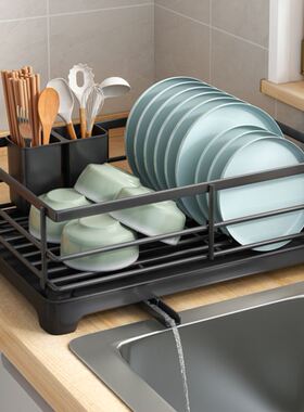 Dish rack kitchen shelf floor drain rack tableware storage