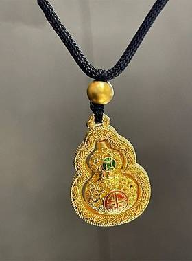 转动葫芦吊坠礼品项链 越南沙金转运珠饰品镂空福字葫芦项链