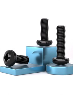 304黑色不锈钢十字小盘头螺丝钉GB823圆头机牙螺栓M2M3M4M5M6M8mm