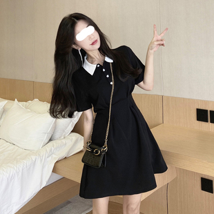 2025新款 显瘦短裙小众Polo裙连衣裙女 小个子夏季 裙子收腰微胖时尚