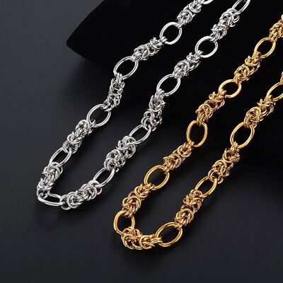 Woven Lantern Byzantine Necklace Stainless Steel 10mm Knot