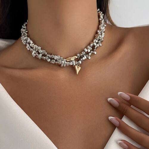 Simple Heart shaped Pendant Necklace Multi layer Sweet