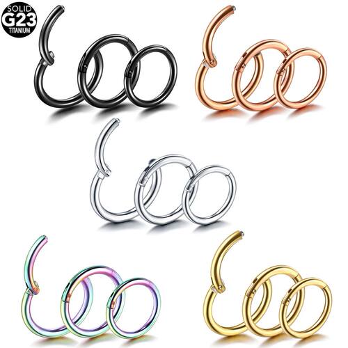 1Pc G23 Titanium Hinged Segment Nose Ring Open Small Septum