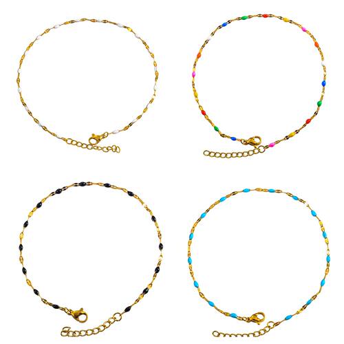 2.5mm Stainless Steel Enamel Satellite Bead Lip Link Chain
