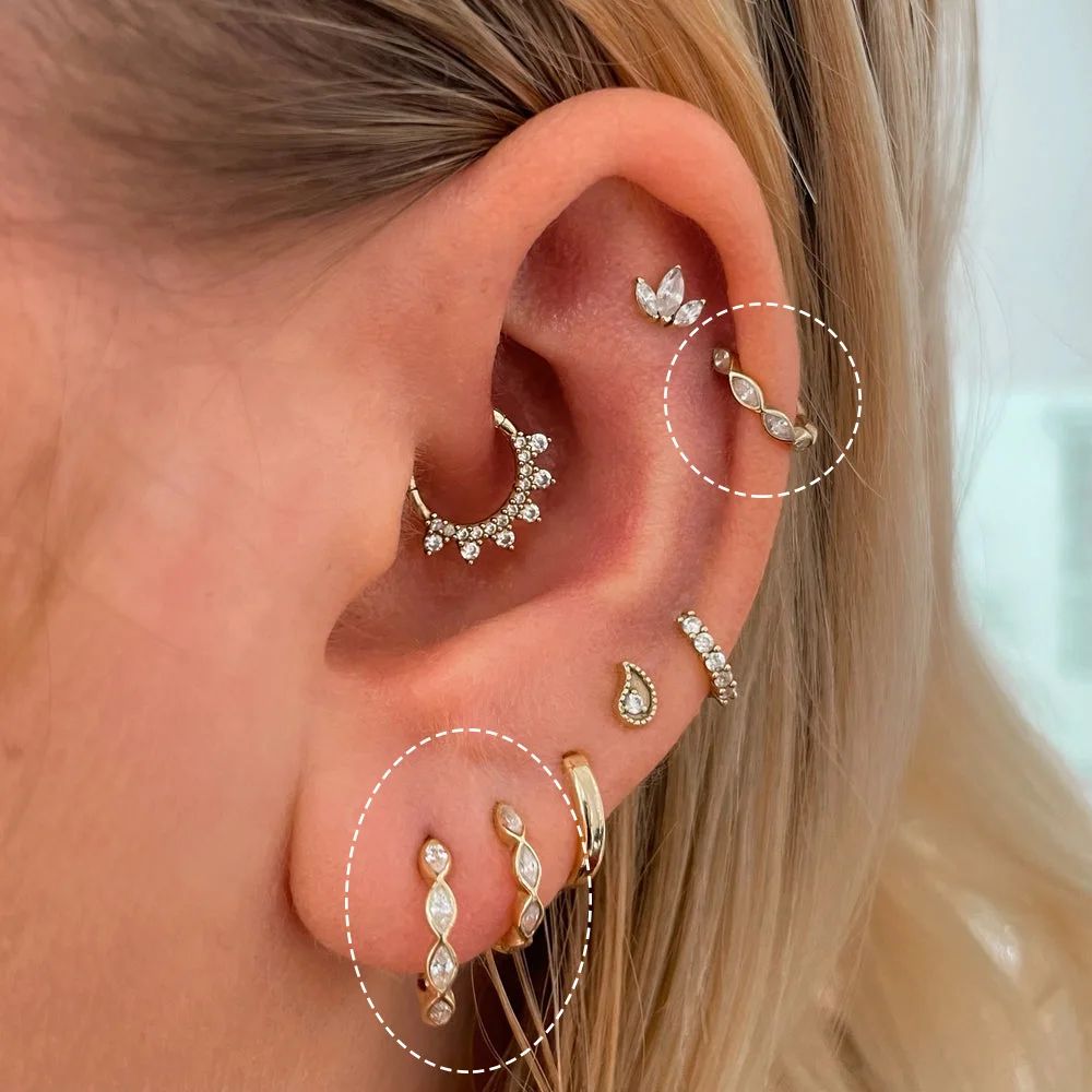 6/8/10MM Helix Conch Ear Piercing Hoop Round Earrings for