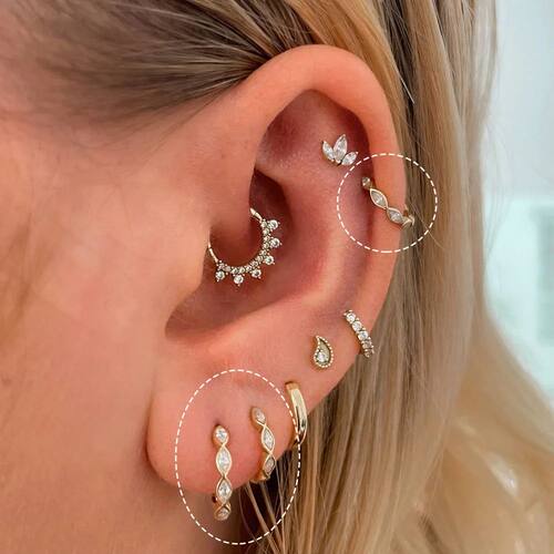 6/8/10MM Helix Conch Ear Piercing Hoop Round Earrings for