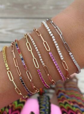 Exquisite Colorful Zirconia Tennis Bracelets for Women