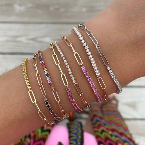Exquisite Colorful Zirconia Tennis Bracelets for Women