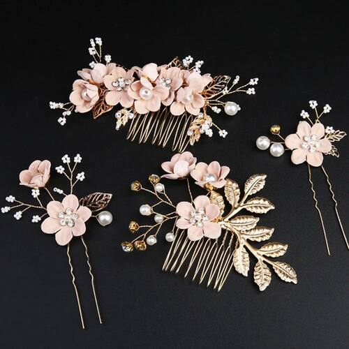 1 Piece White Flower Pearl Crystal Hairpin, Forest Fairy