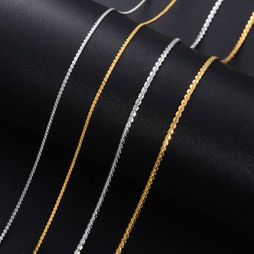 S Shape Necklace Thin Stainless Steel Chain Clavical