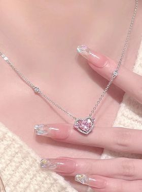 New 925 Sterling Silver Luxury Zircon Sweet Heart Pendant