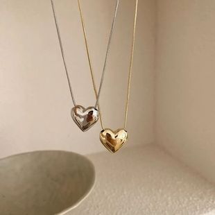 Heart Women Necklace for Pendant 2024 Gothic Korean Love