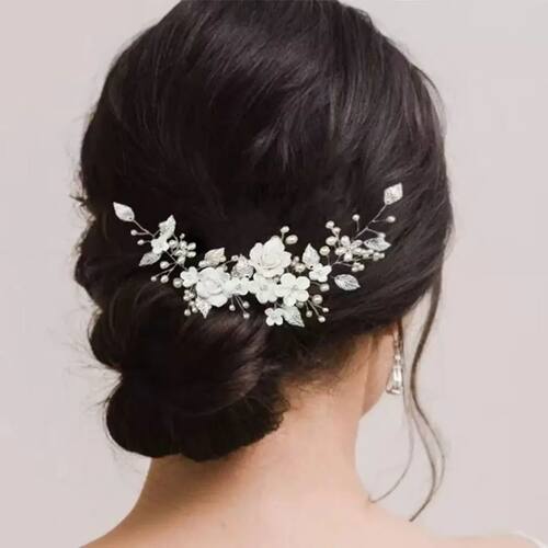 Cross-border European-style white polymer clay flower