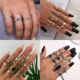 Knuckle Crystal Ring For Vintage Boho Sets Women Stone