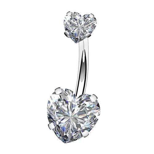 1PC Steel Belly Button Rings Crystal Piercing Navel Heart