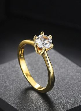 Classic 1 Carat Crystal Wedding Ring For Women Zirconia