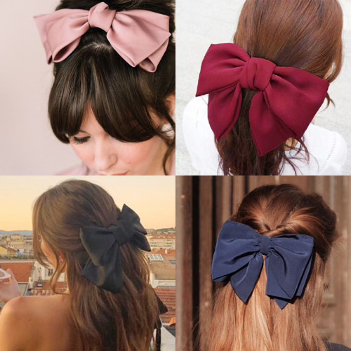 2021 New Fashion Big Bow Hairpin Cute Red Barrette Pink Hair