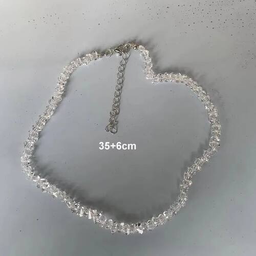 Mulit-cut Glass Crystal Beaded Choker Necklace for Women