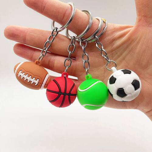 New Simulation Mini 3cm Football Key Chain Basketball Rugby