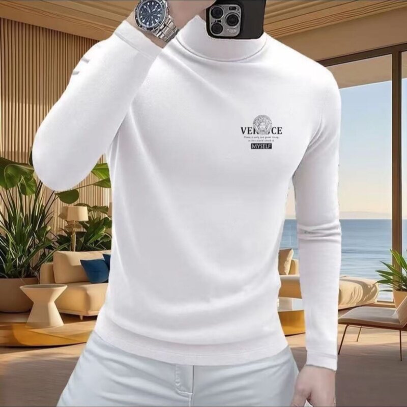 2025秋冬新款男士双面德绒半高领打底衫时尚休闲百搭保暖长袖内搭,男装,T恤,淘宝优惠券,粉丝福利购,淘宝优惠卷