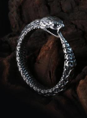 Chiba men's Thai silver ring tailed snake silver ornaments E