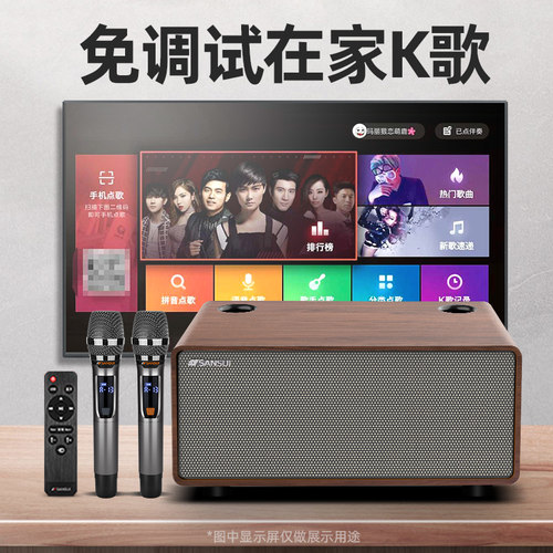 Sansui/山水H3家庭KTV音响套装无线话筒麦克风家用客厅卡拉OK电视