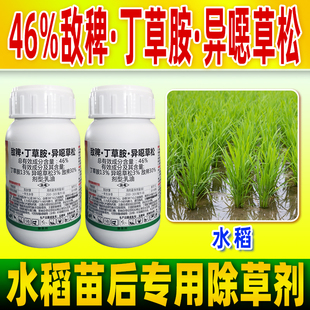 水稻苗后专用除草剂46%敌稗丁草胺异噁草松除草剂水稻专用药正品