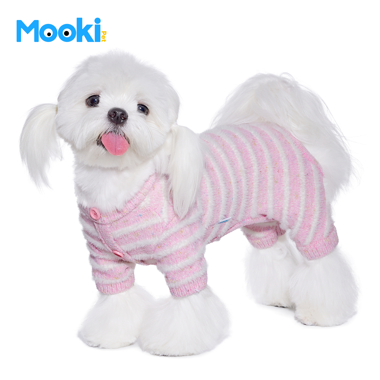 mookipet条纹四脚毛衣冬季保暖