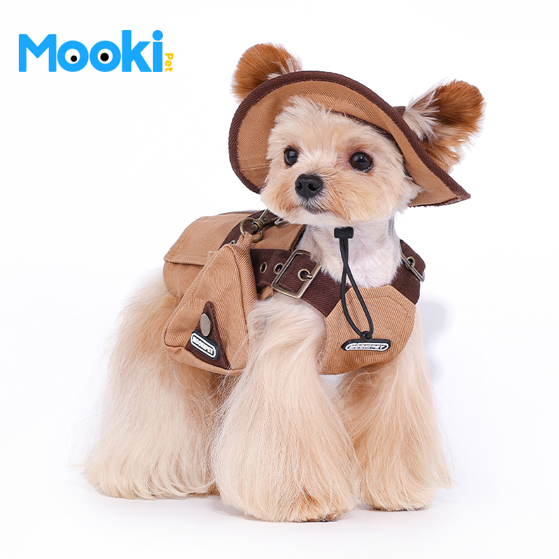 mookipet宠物露耳朵渔夫帽帅气