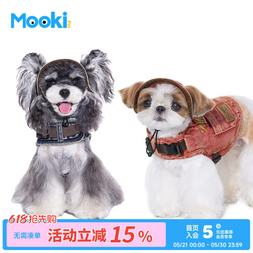 狗狗背带可牵引夏季牛仔胸背衣