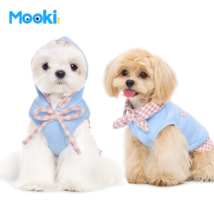 mookipet狗狗衣服新款 小狗比熊马尔济斯小型犬加厚保暖连帽卫衣