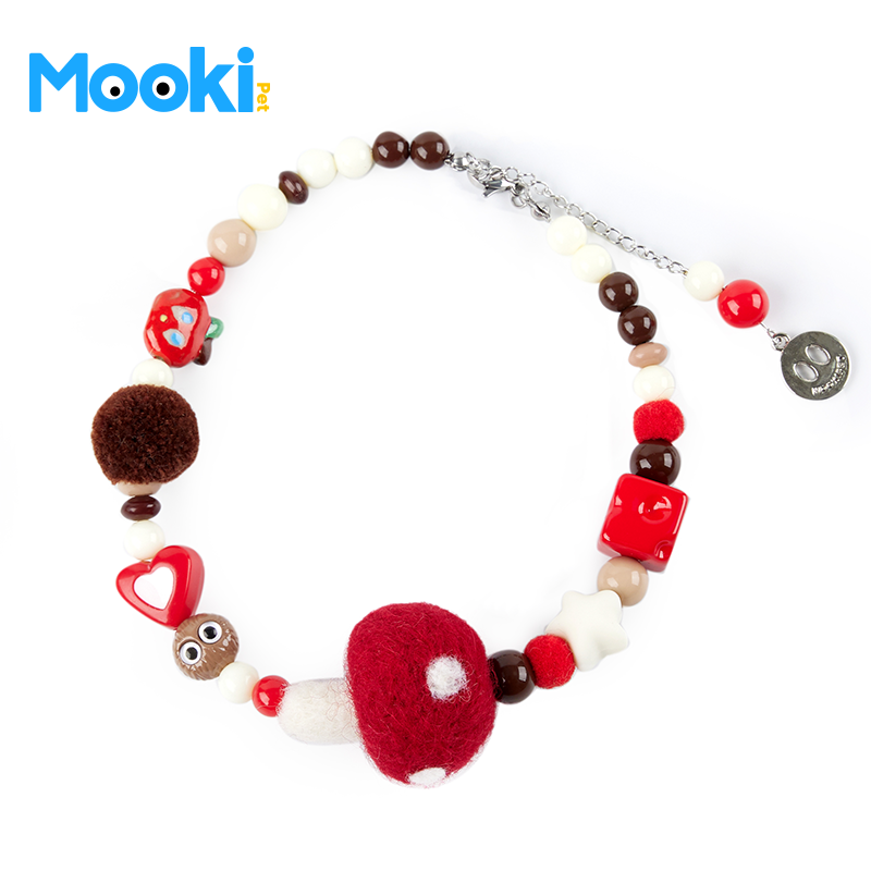 mookipet宠物狗狗猫咪圣诞节项链比熊马尔济斯小型犬饰品红色项链