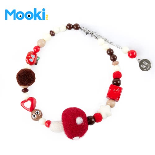 mookipet宠物狗狗猫咪圣诞节项链比熊马尔济斯小型犬饰品红色项链