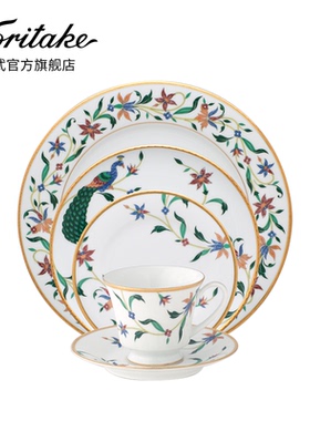 Noritake则武 BOUNTIFUL GARDN精致轻奢下午茶茶具套装5件套送礼