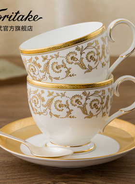 Noritake则武 SUMMIT GOLD奢华骨瓷咖啡杯子欧式复古下午茶具茶杯