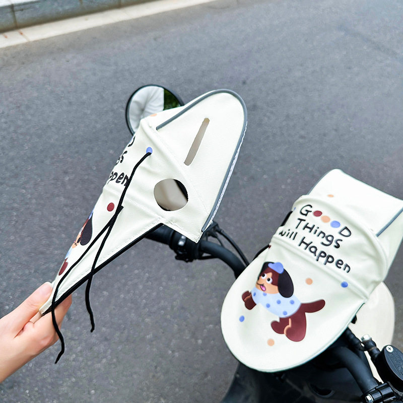 电动车防晒手套夏天手把夏季防水可爱车把遮阳摩托车紫外线电瓶车