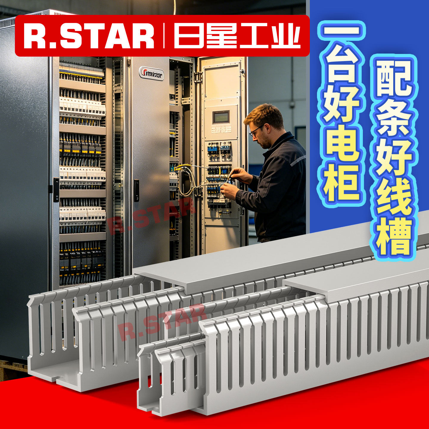 PVC线槽高50x宽35mm塑料灰色配线槽3550工业机床电箱用开口行线槽
