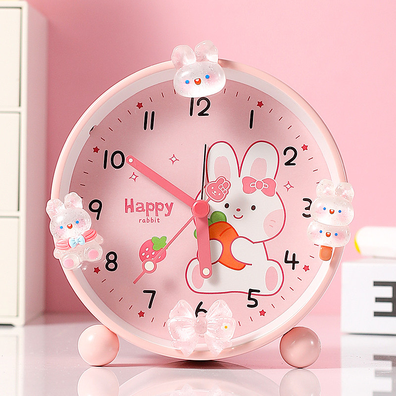 小兔子闹钟学生专用起床神器儿童时钟表女孩2023新款卡通自律学习