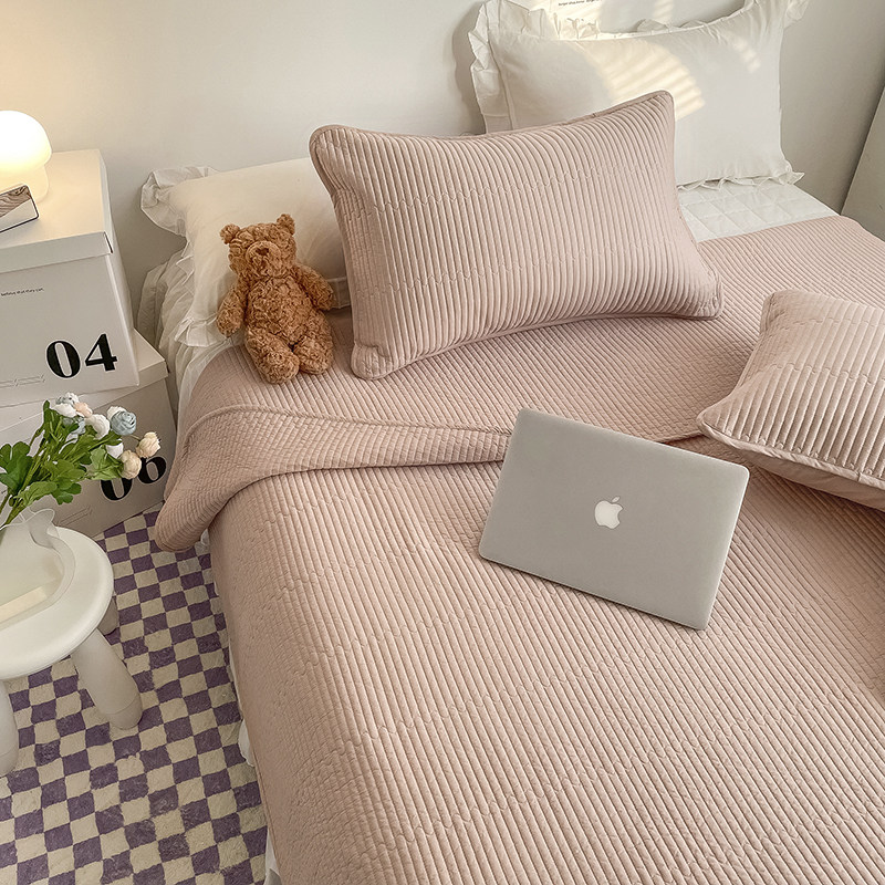 2025新款全棉床盖榻榻米垫子纯棉水洗棉床单三件套四季通用夹棉