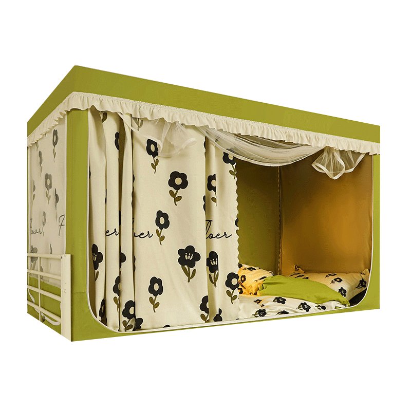 2024新款遮光床帘学生宿舍单人上铺下床一体式防蚊蚊帐寝室帘子