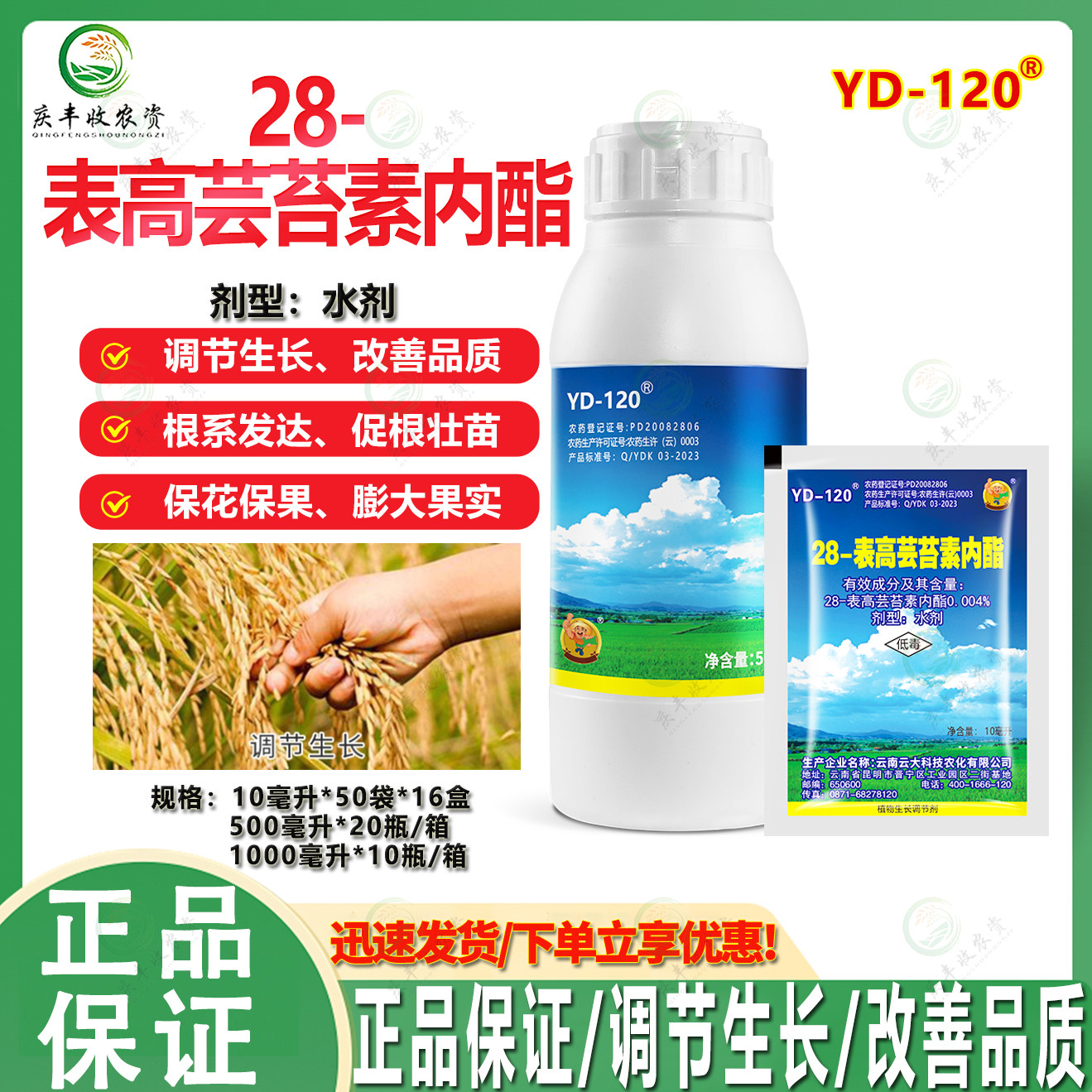 云大120芸苔素内酯促分蘖促芽促生根 促进细胞分裂拉长调节剂农药