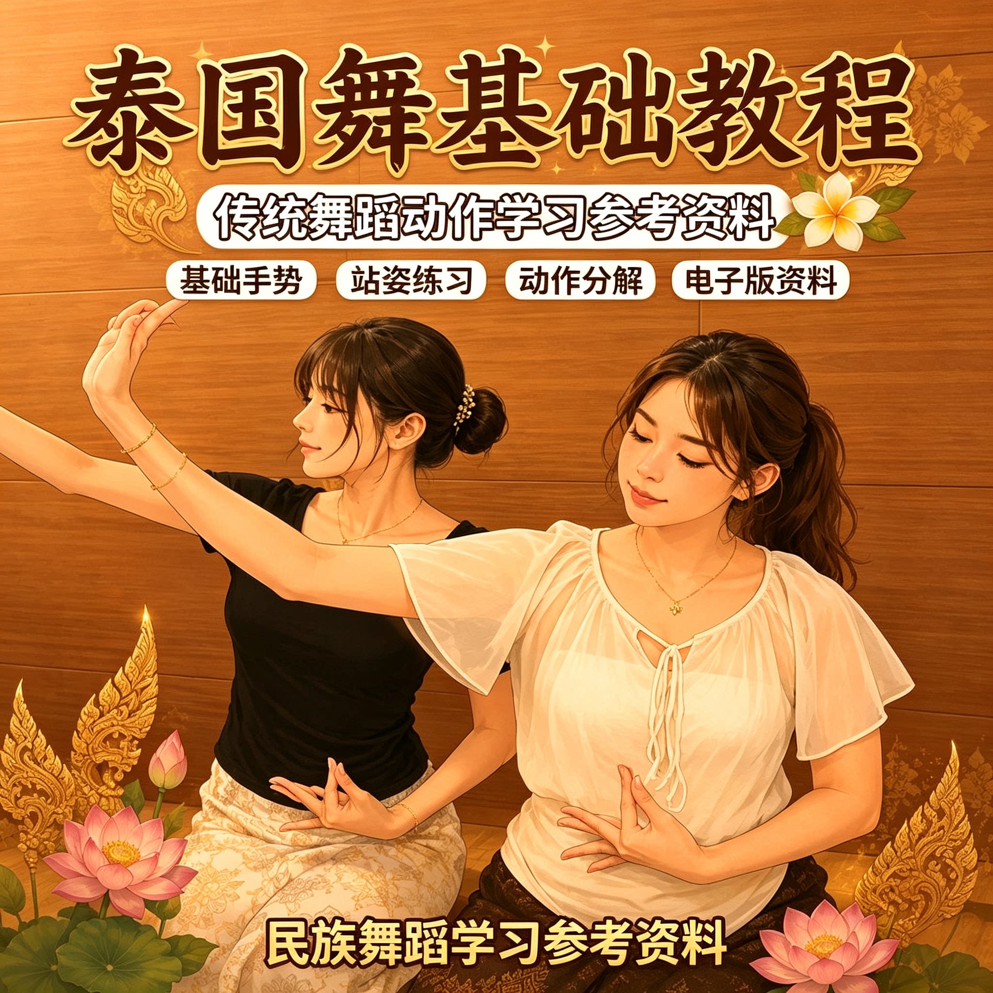 零基础泰国传统舞蹈教程基础手势站姿动作拆解民族舞自学参考资料