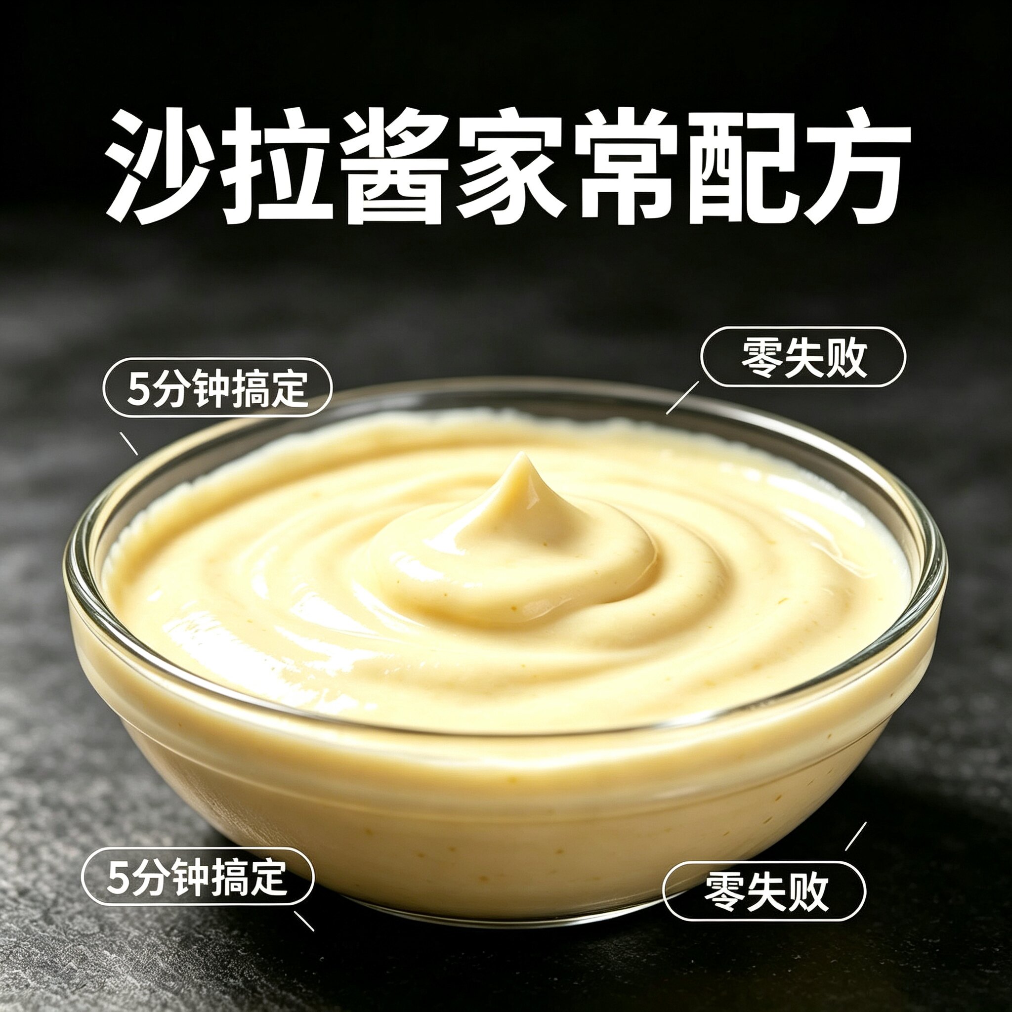 家常奶香沙拉酱秘制配方教程5分钟打发零基础摆摊商用详细实操