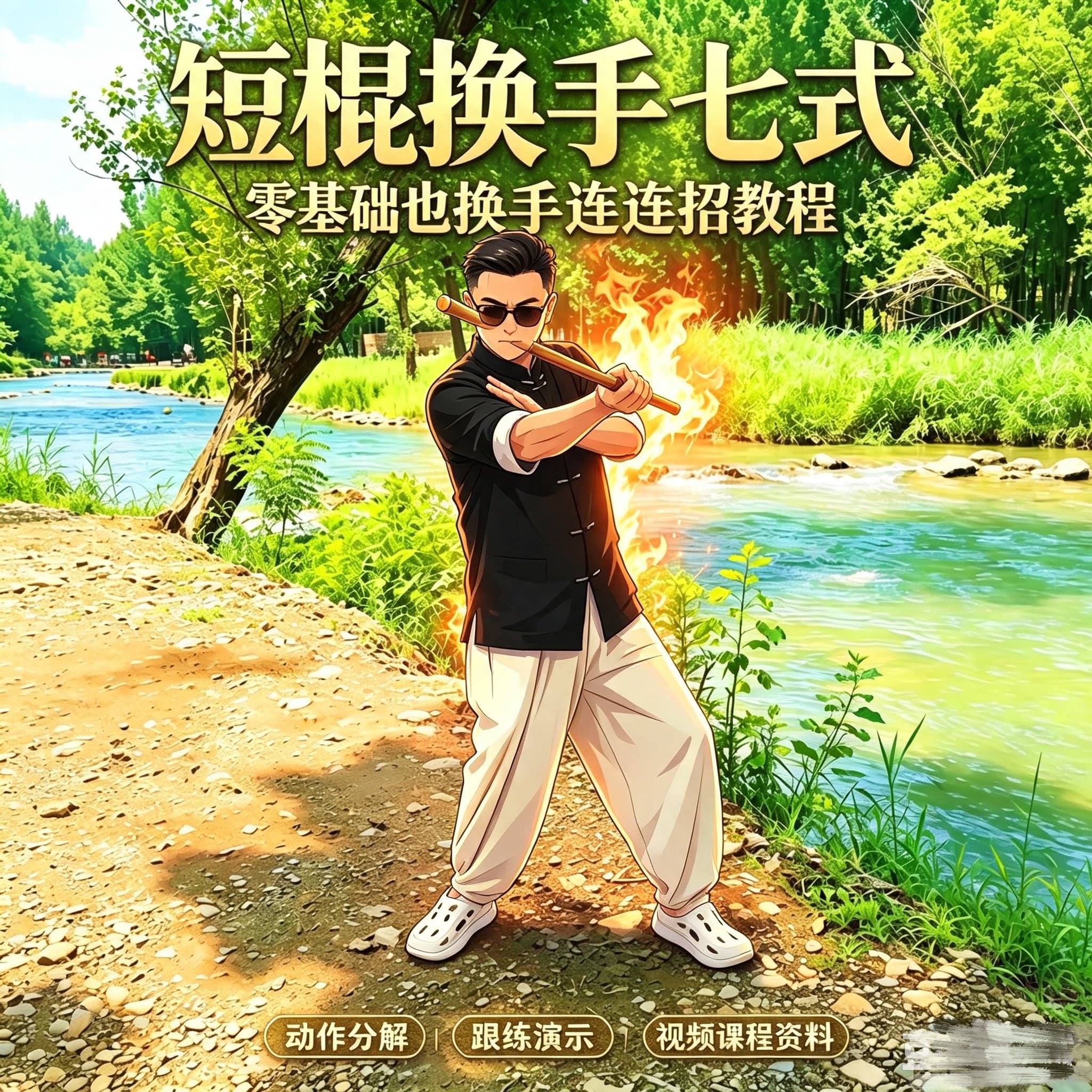 短棍七式换手连招防身教程动作拆解居家自卫零基础实战电子版资料
