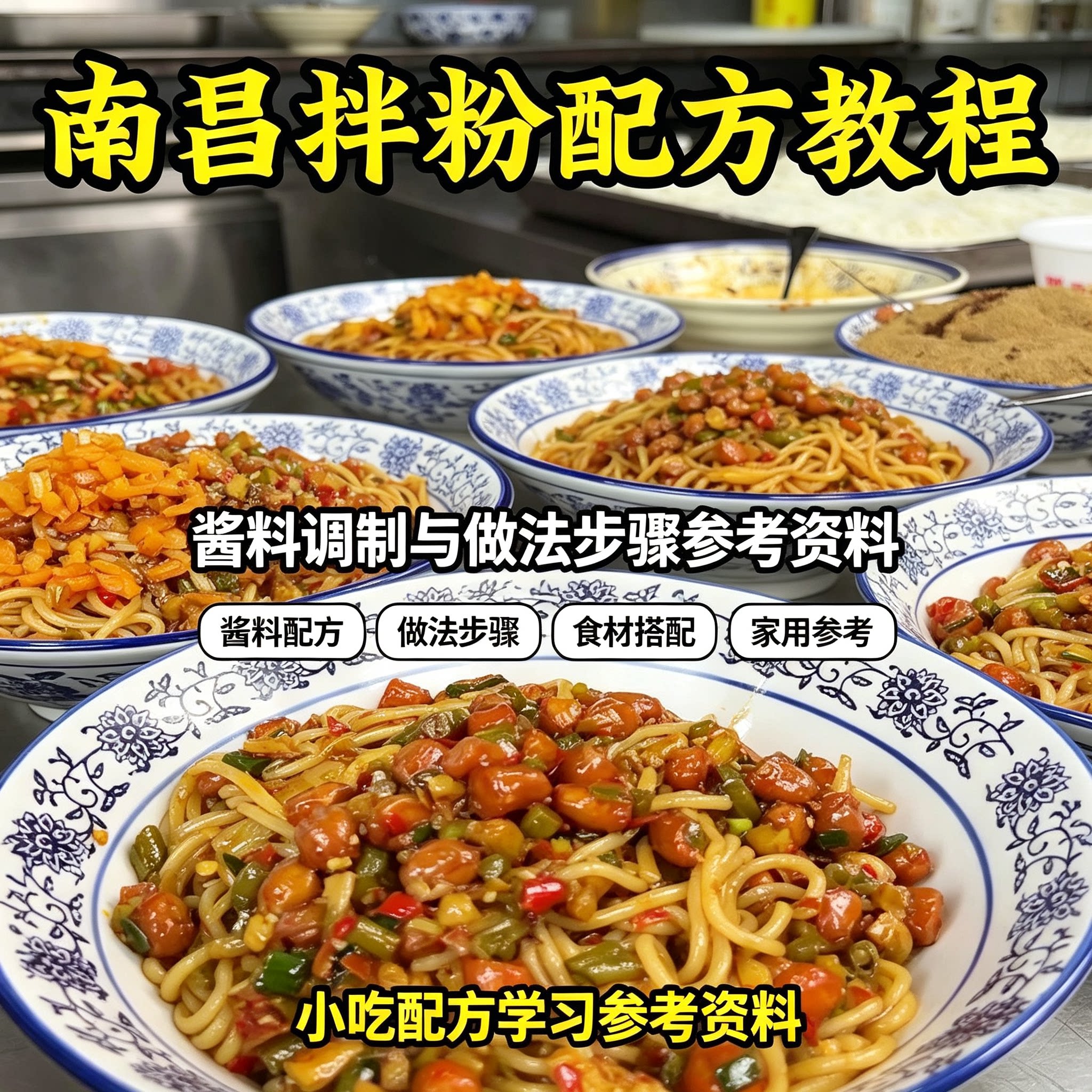 南昌拌粉配方教程酱料调制做法步骤食材搭配全套家用小吃资料