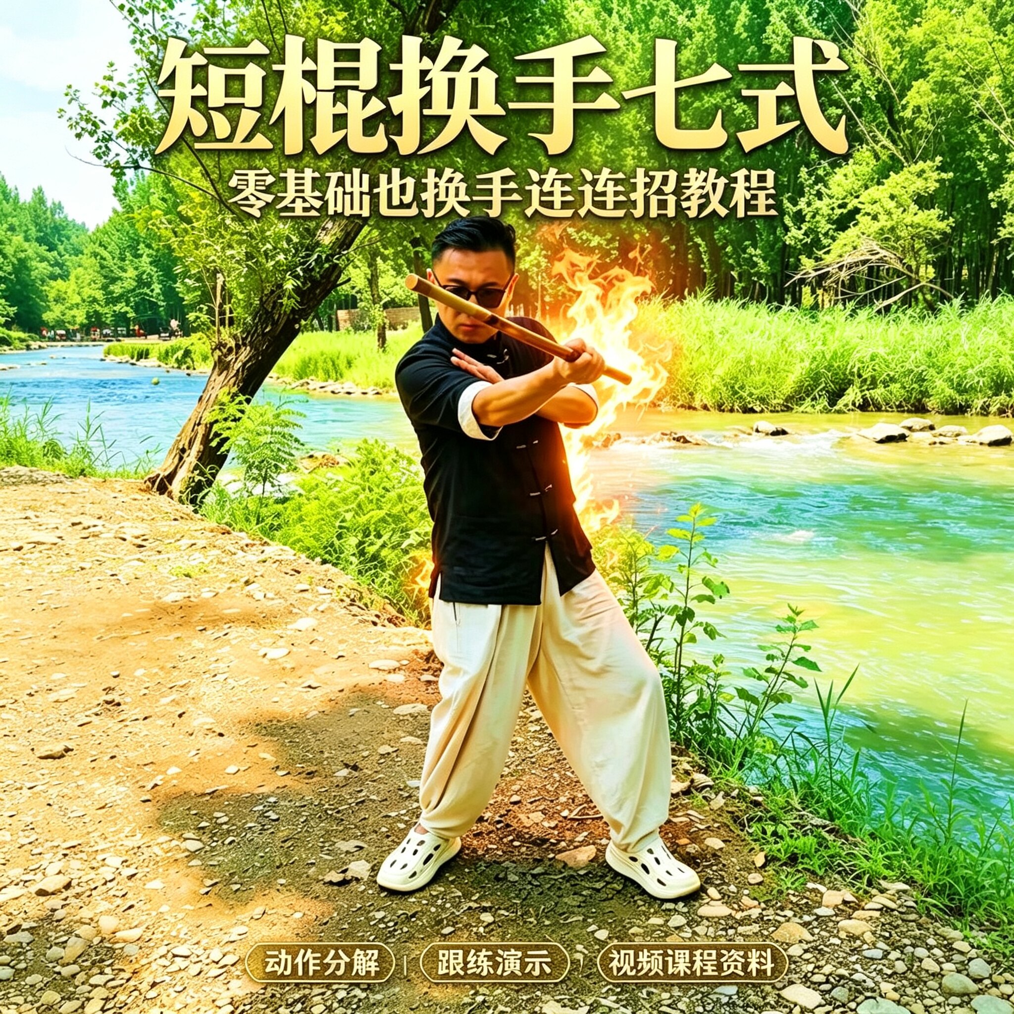 短棍七式换手连招防身教程动作拆解居家自卫零基础实战电子版资料